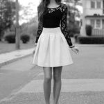 High waisted skirt with lace top (With images) | Fashion, Cute .