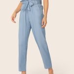Paperbag Waist Self Belted Pants | SHEIN | Pants for women, Spring .