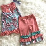 Paisley Floral Tunic Tank and Ruffle Pants Outfit, SPRING Pink and .