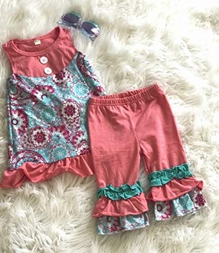 Amazon.com: Paisley Floral Tunic Tank Dress and Ruffle Pants .