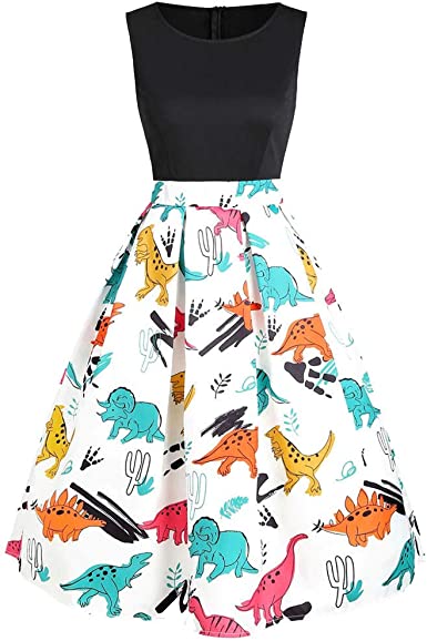 Amazon.com: COPPEN Womens Dresses Vintage Sleeveless Ladies Dress .