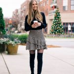 Tweed Skirts and Over-The-Knee Boots | Over the knee boot outfit .