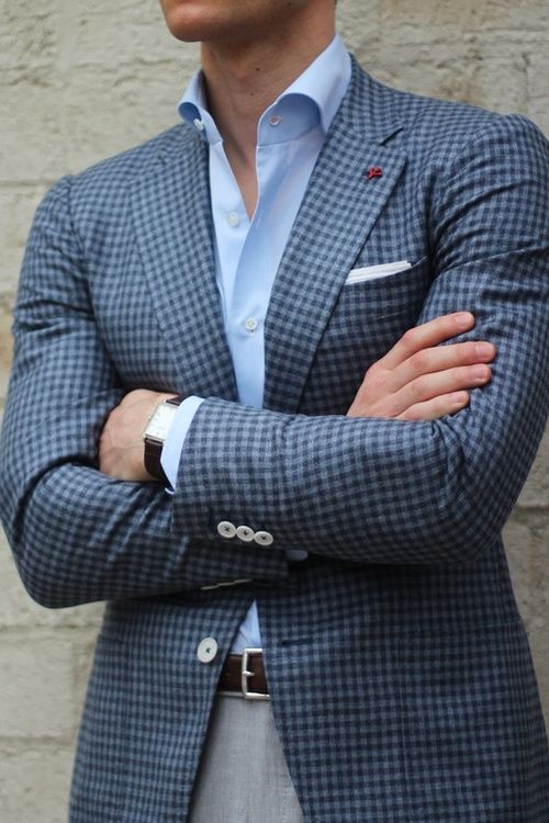We love a gingham blazer for men - just keep the rest of your .