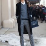 How To Wear Grey Dress Pants With a Grey V-neck Sweater For Women .