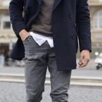 justusf_hansen - with a fall outfit idea with a navy pea coat gray .