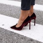 Burgundy velvet heels. | Velvet heels, Heels, Fashi
