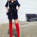 outfits with zara red over the knee boots | Chicisi