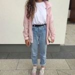 jacket pink tumblr coat girl cute pink jacket jeans pants blue .
