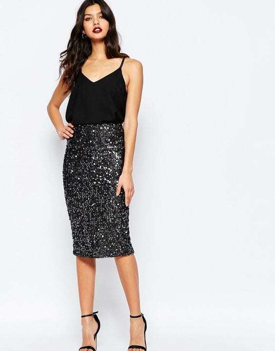 24 Easy Sytish Ways to Recreate Sequin Skirt Outfi