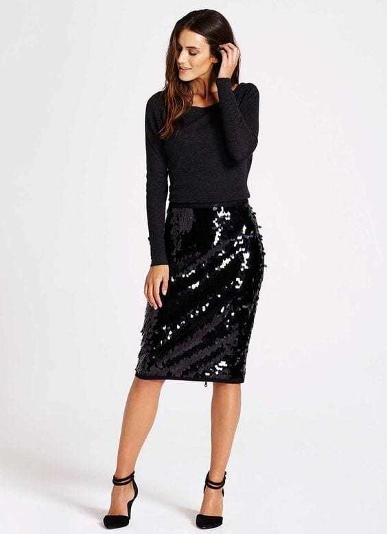 24 Easy Sytish Ways to Recreate Sequin Skirt Outfi