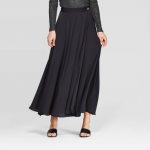 Women's Mid-Rise High Slit Maxi Skirt Who What Wear™ Black : Targ