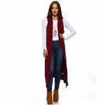 Buy Isaac Liev Women's Extra Long Sleeveless Cardigan Duster Vest .