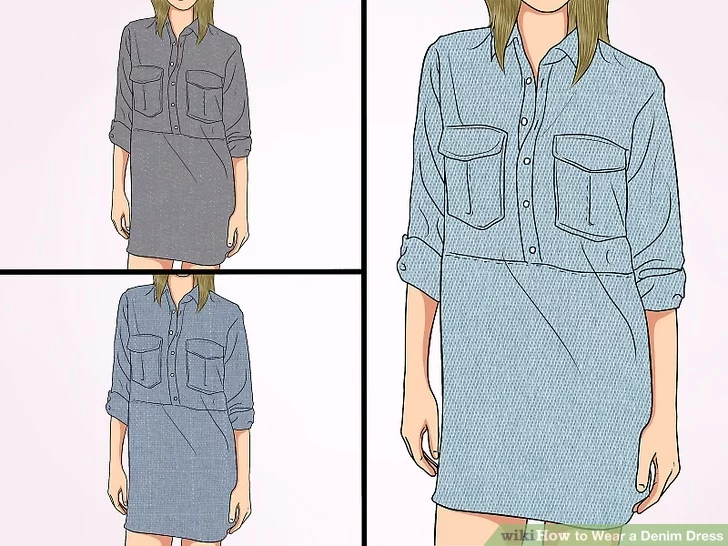 4 Ways to Wear a Denim Dress - wikiH