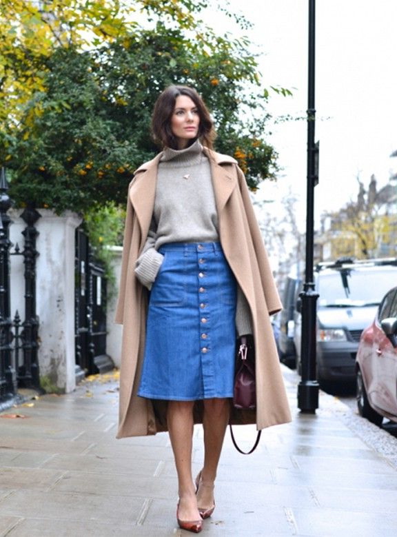 What Coat to Wear with a Denim Skirt