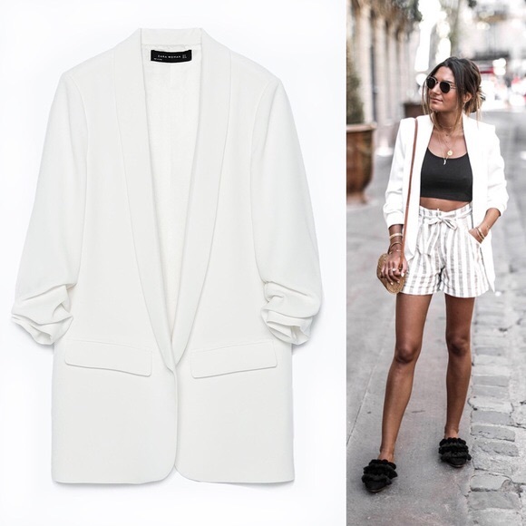 Zara Jackets & Coats | White Blazer New Small | Poshma