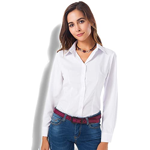 White Button Up Shirt for
  Women