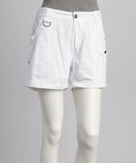 White Cargo Shorts for Women