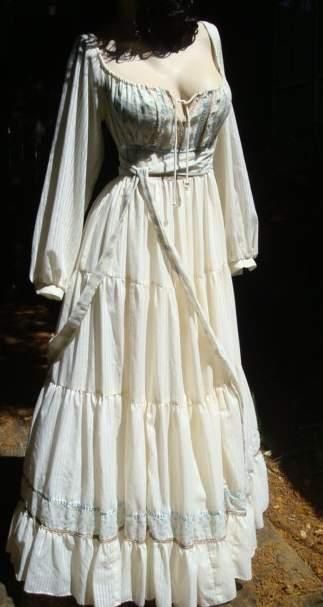 Vintage Gunne Sax Dress Hippie Corset Dress Fantasy Wedding Dress .