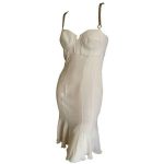 Versace Vintage Ivory Corset Dress with Chain Straps ($795 .