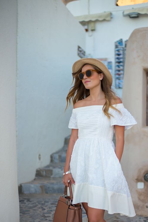 White Cotton Dress Outfit
  Ideas
