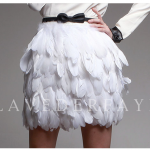 white feather skirt | White feather skirt, Feather skirt, Skir