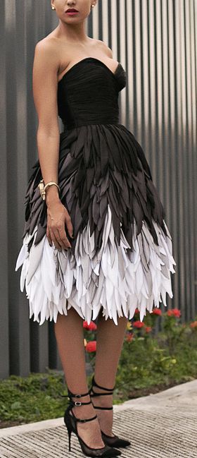 Dawilda Black And White Feather Dress Holiday Style Inspo .