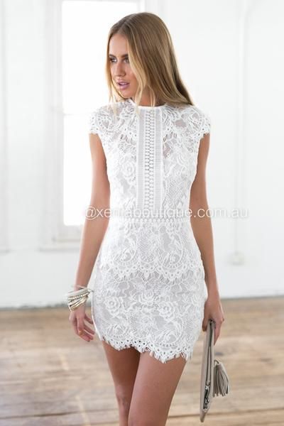 Women Dresses | White lace dress short, Short lace dress, Dress