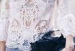 White lace top. | Blusas de encaje, Blusas juveniles moda, Blus