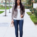 Blue jeans, white lace top and grey blazer - LadyStyle | Dressy .