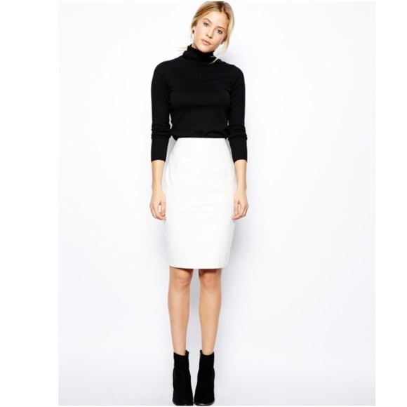 Byrnes & Baker Skirts | Byrnes Baker White Leather Skirt | Poshma