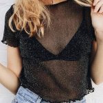 50+ party college outfits with crop tops | Fashion, Black mesh top .