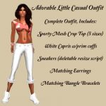 Second Life Marketplace - Cute & Casual-Sporty Peach Mesh Crop-Top .