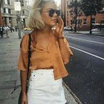 White mini skirt with brown top - LadyStyle (With images .