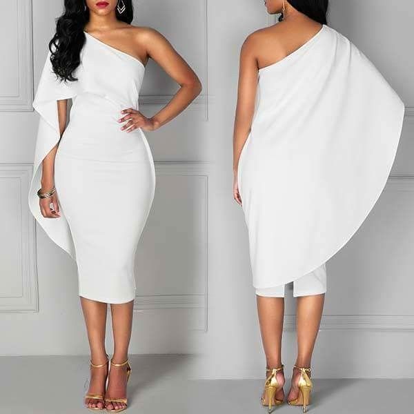 White One Shoulder Dress
  Outfit Ideas