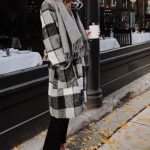 Fall looks + White sneaker outfit + Plaid coat + women's best .