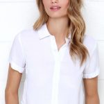 Glamorous School's Out Ivory Button-Up Crop Topat Lulus.com .