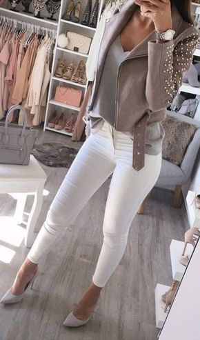 Amazing Winter White Skinny Jeans Outfits Ideas 25 | Winter .