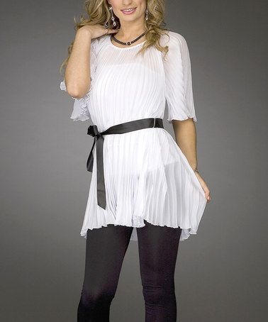 Another great find on #zulily! White Tunic - Women & Plus by Jerry .