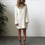 white sweater dress | Fashion, White turtleneck dress, Street sty