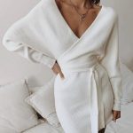 Karma V-Neck Dress | Sweater Dress W/ Belt | Fashion, Classy .