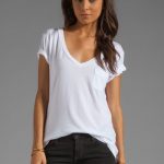 AG ADRIANO GOLDSCHMIED Pocket V Neck Tee in White at Revolve .