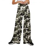 UONQD Women's Summer Camouflage Printed Loose Casual Wide Leg .