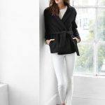 Black and white Wool wrap coat outfit idea @ Gap | Shopping outfit .