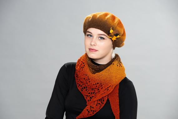 Ideas for mothers birthday Wool beret and shawl Womens beret | Et