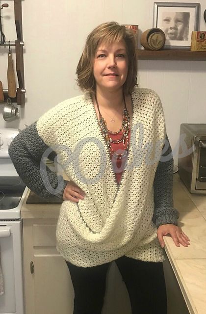 Free Pattern] Charming Wrap Baggy Sweater | Crochet shawls, wraps .