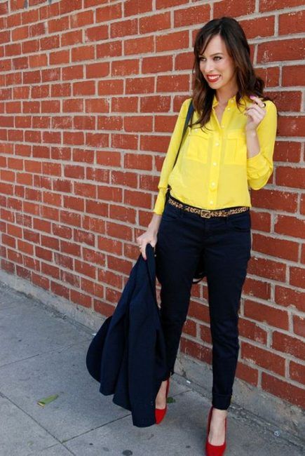 How to wear yellow blouse shoes 23+ Ideas #blouse #howtowear .