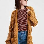 AE Slouchy Waffle Cardigan Sweater | Yellow cardigan outfits .