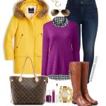 Plus Size Yellow Coat Outfit - Alexa We