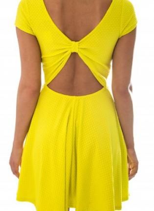 Yellow Cocktail Dress - Yellow Cap Sleeve Skater Dress | Clothes .