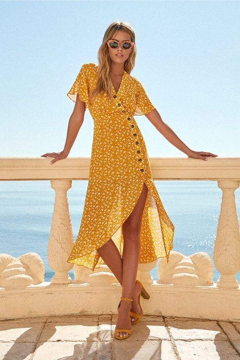 99 Stunning Summer Fashion Style Ideas For Women | Yellow floral .